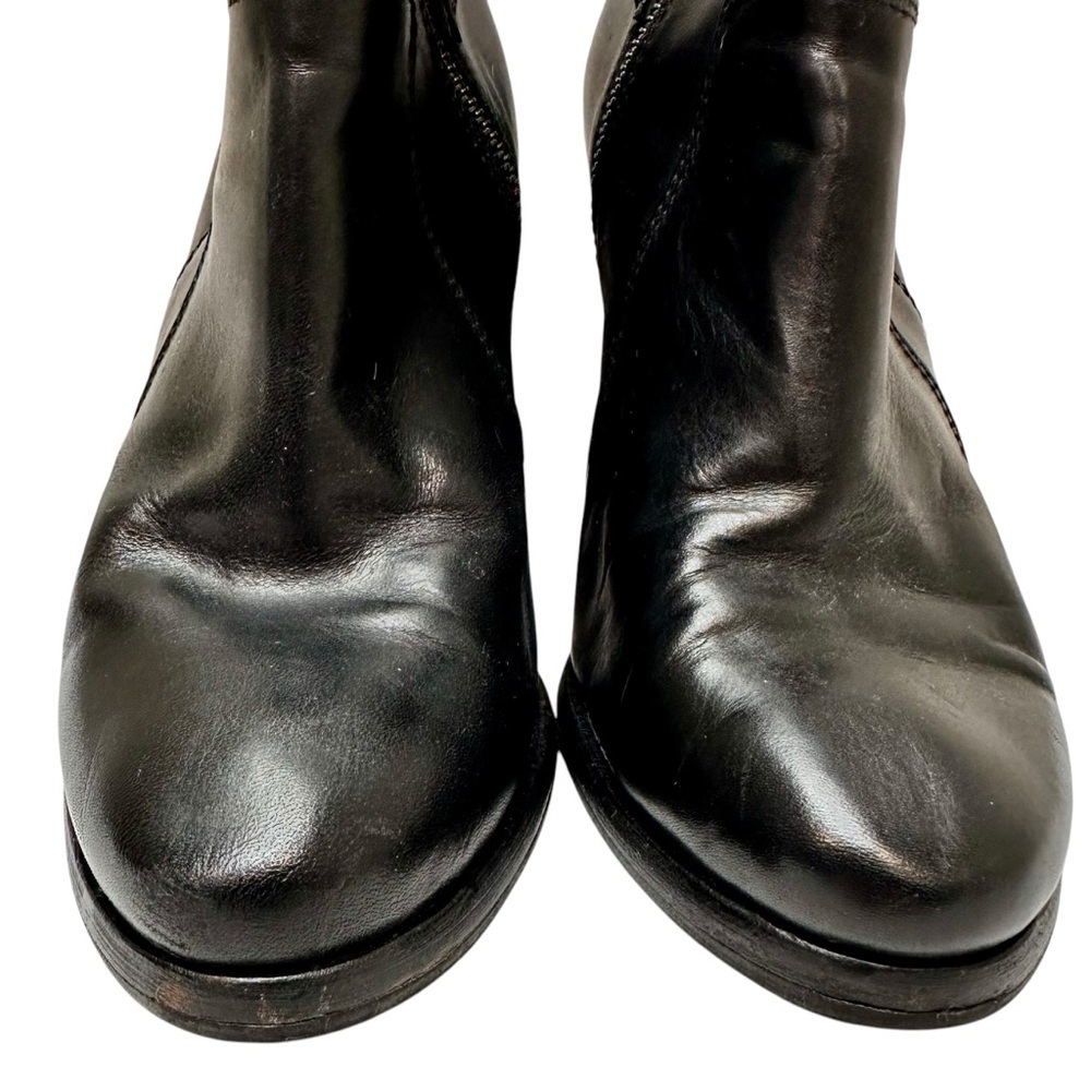 Frye Black Leather Moto Ankle Boots Size 7.5 - Picture 3 of 14
